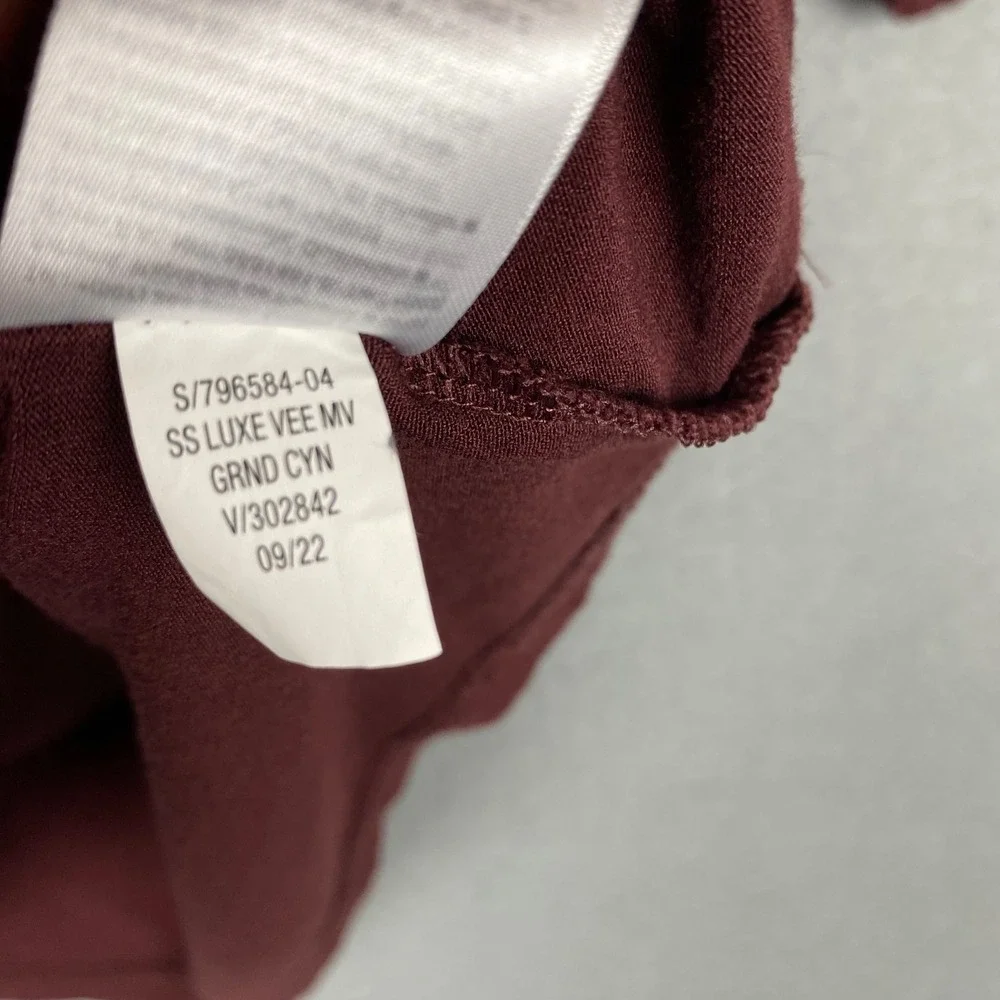 Old Navy Luxe V-Neck Short Sleeve Tee Women XXL Burgundy